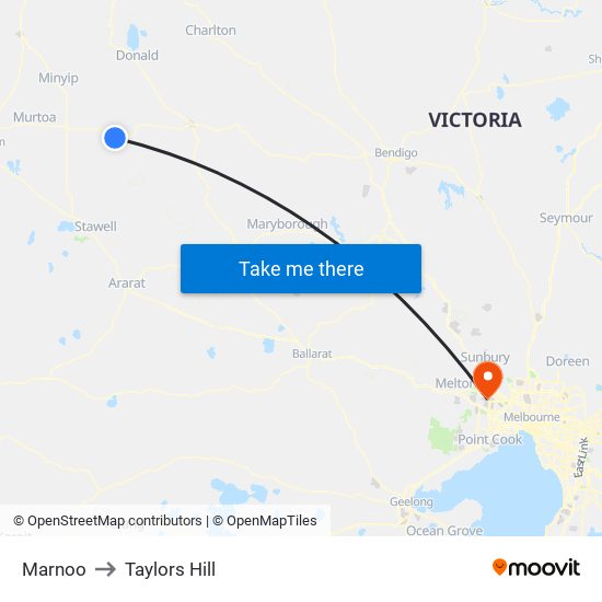 Marnoo to Taylors Hill map