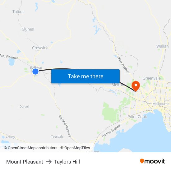 Mount Pleasant to Taylors Hill map