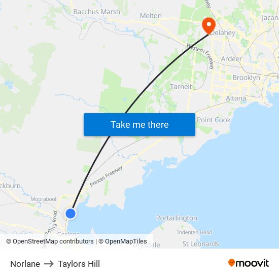 Norlane to Taylors Hill map