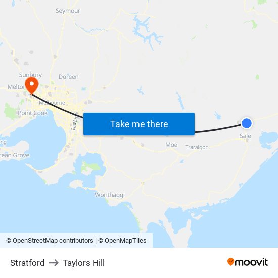 Stratford to Taylors Hill map