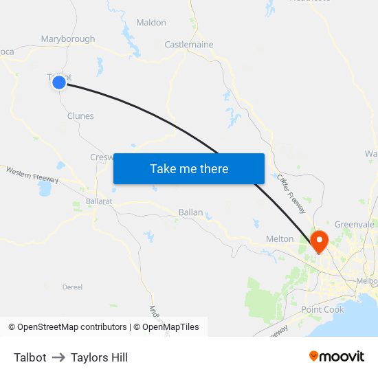 Talbot to Taylors Hill map