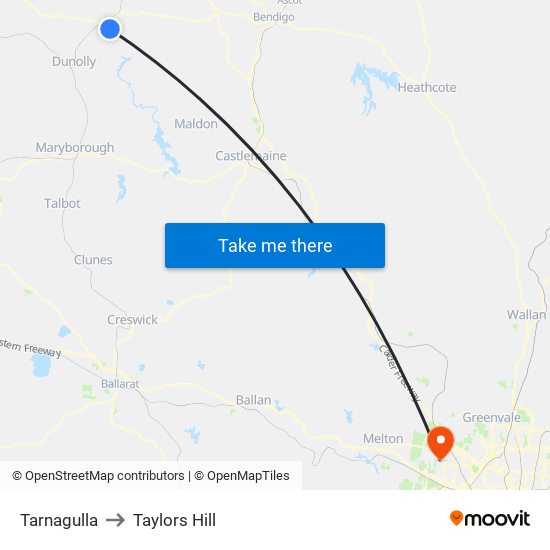 Tarnagulla to Taylors Hill map