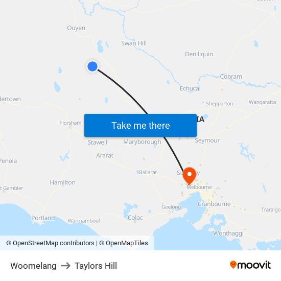 Woomelang to Taylors Hill map