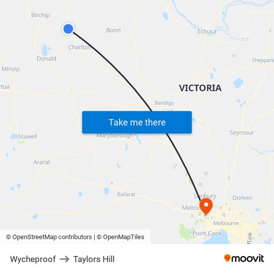 Wycheproof to Taylors Hill map