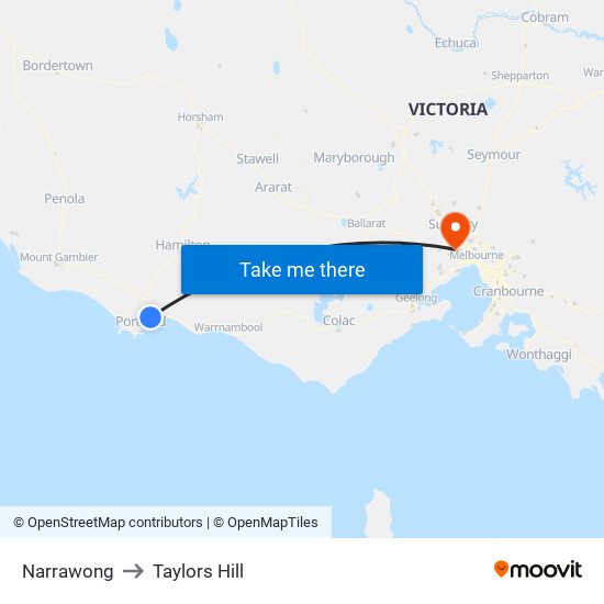 Narrawong to Taylors Hill map