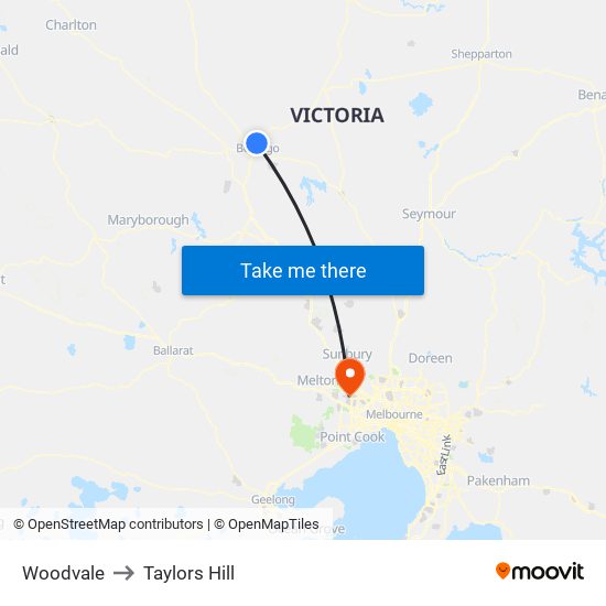 Woodvale to Taylors Hill map