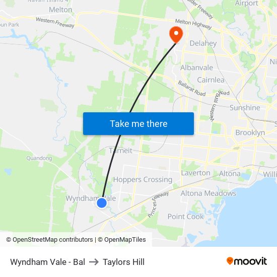 Wyndham Vale - Bal to Taylors Hill map