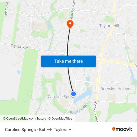 Caroline Springs - Bal to Taylors Hill map