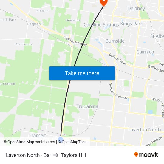 Laverton North - Bal to Taylors Hill map