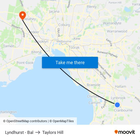 Lyndhurst - Bal to Taylors Hill map