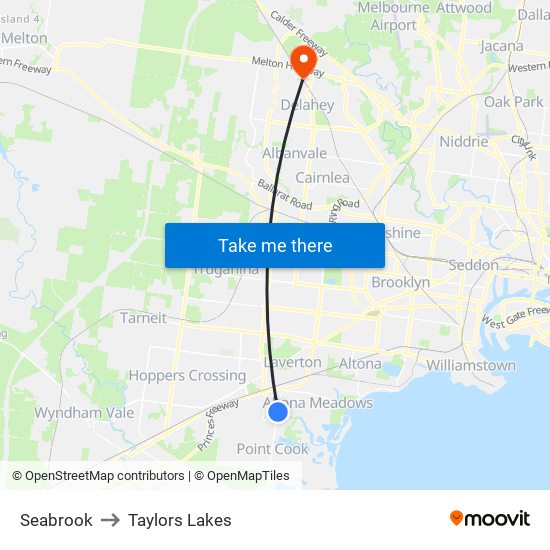 Seabrook to Taylors Lakes map