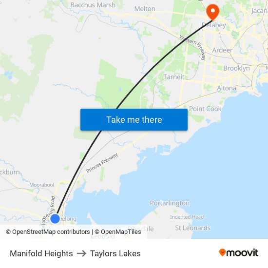 Manifold Heights to Taylors Lakes map