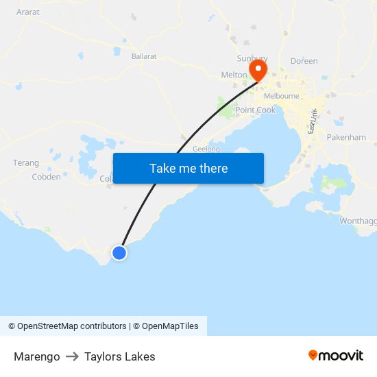 Marengo to Taylors Lakes map