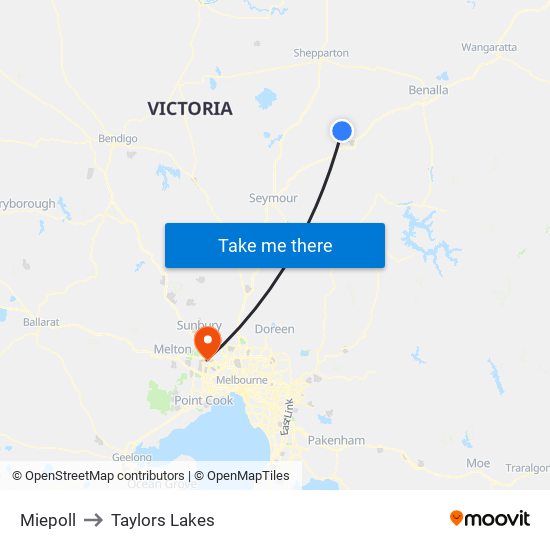 Miepoll to Taylors Lakes map