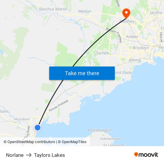 Norlane to Taylors Lakes map
