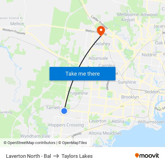 Laverton North - Bal to Taylors Lakes map