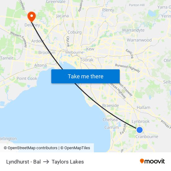 Lyndhurst - Bal to Taylors Lakes map