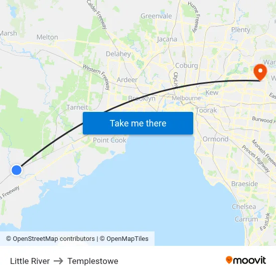 Little River to Templestowe map