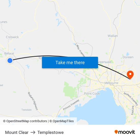 Mount Clear to Templestowe map