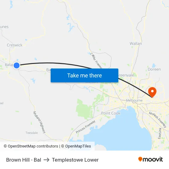 Brown Hill - Bal to Templestowe Lower map