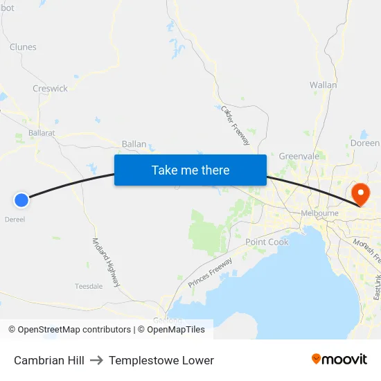 Cambrian Hill to Templestowe Lower map