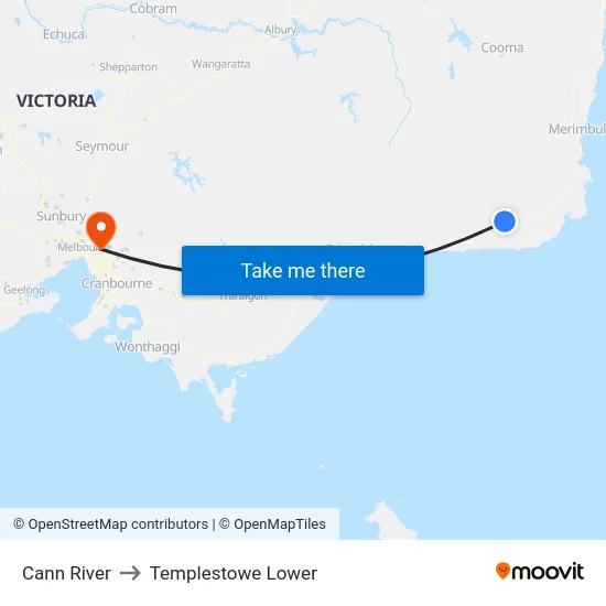 Cann River to Templestowe Lower map
