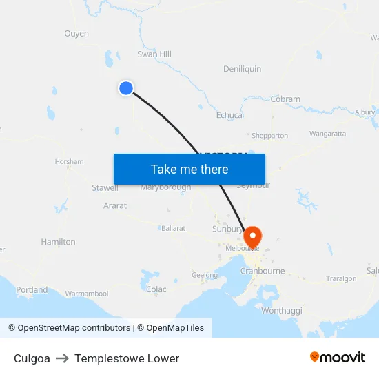 Culgoa to Templestowe Lower map