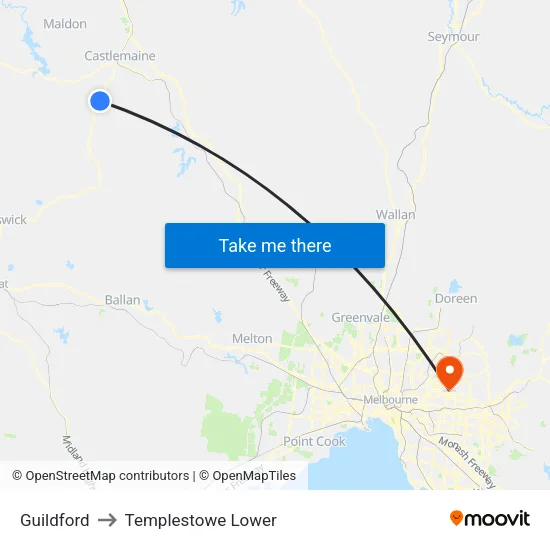 Guildford to Templestowe Lower map