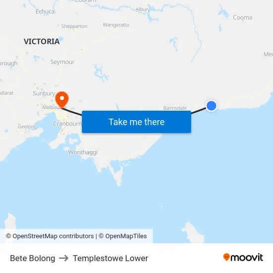 Bete Bolong to Templestowe Lower map