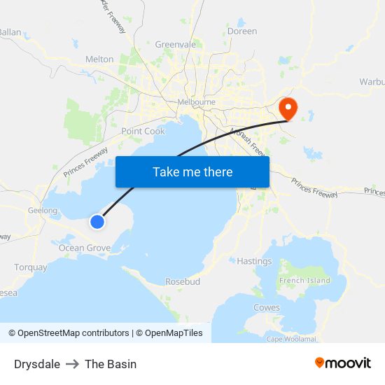 Drysdale to The Basin map