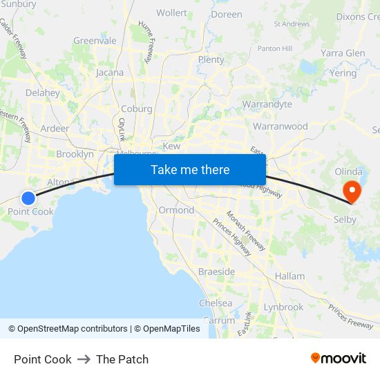 Point Cook to The Patch map