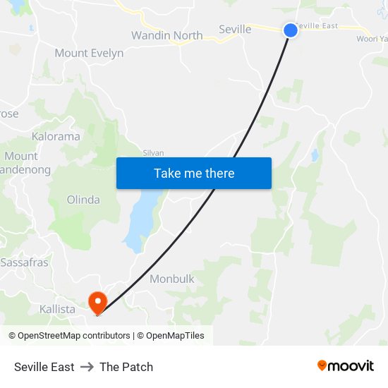 Seville East to The Patch map
