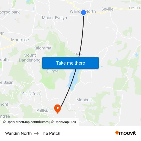 Wandin North to The Patch map