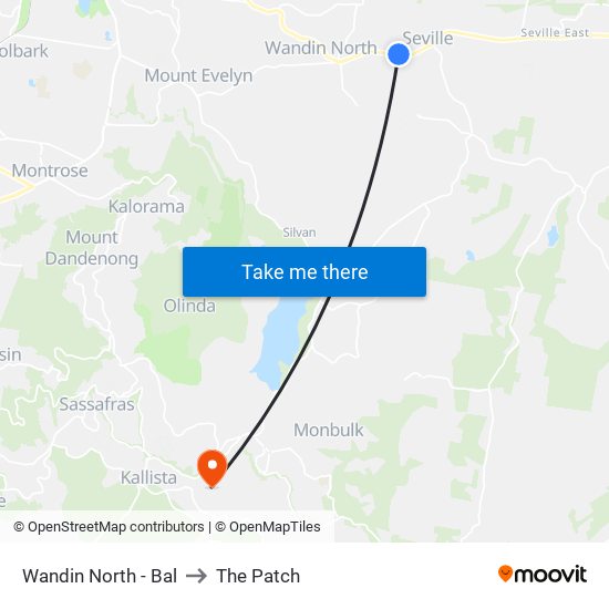 Wandin North - Bal to The Patch map