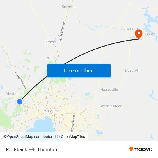Rockbank to Thornton map