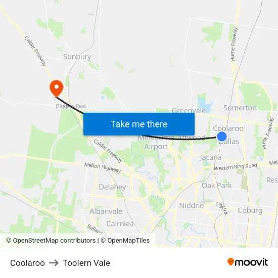 Coolaroo to Toolern Vale map