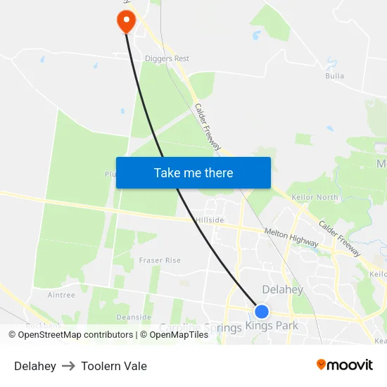 Delahey to Toolern Vale map
