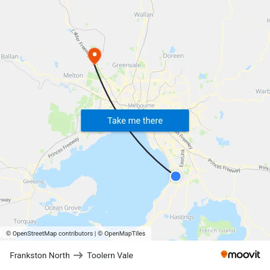 Frankston North to Toolern Vale map