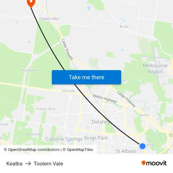 Kealba to Toolern Vale map
