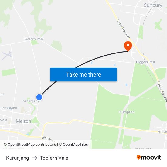 Kurunjang to Toolern Vale map