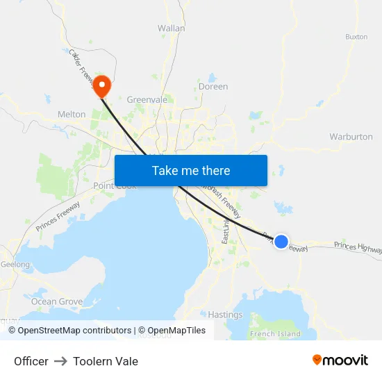 Officer to Toolern Vale map