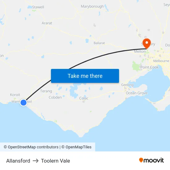 Allansford to Toolern Vale map