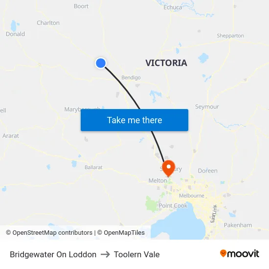 Bridgewater On Loddon to Toolern Vale map