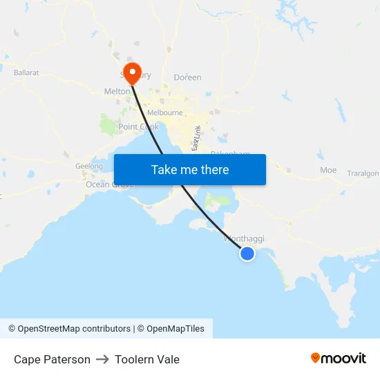Cape Paterson to Toolern Vale map