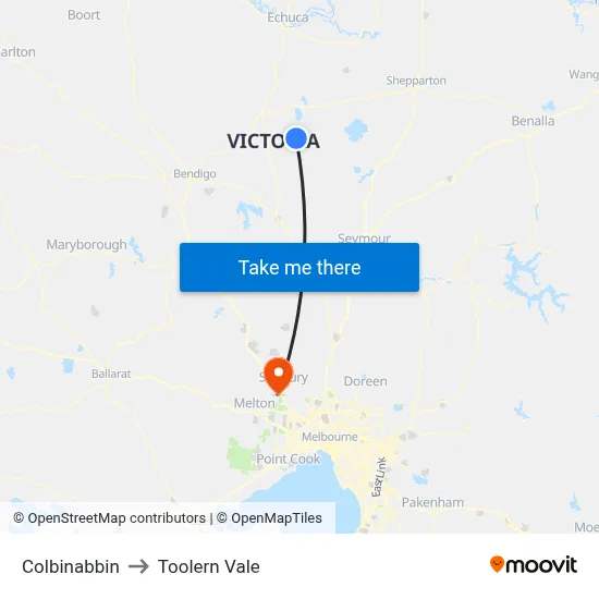 Colbinabbin to Toolern Vale map
