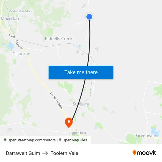 Darraweit Guim to Toolern Vale map