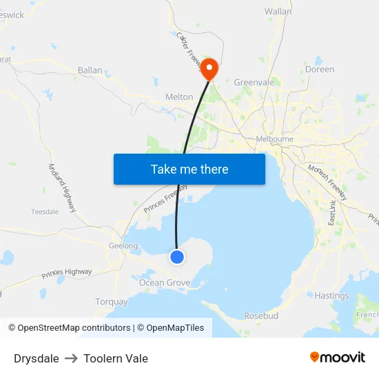Drysdale to Toolern Vale map