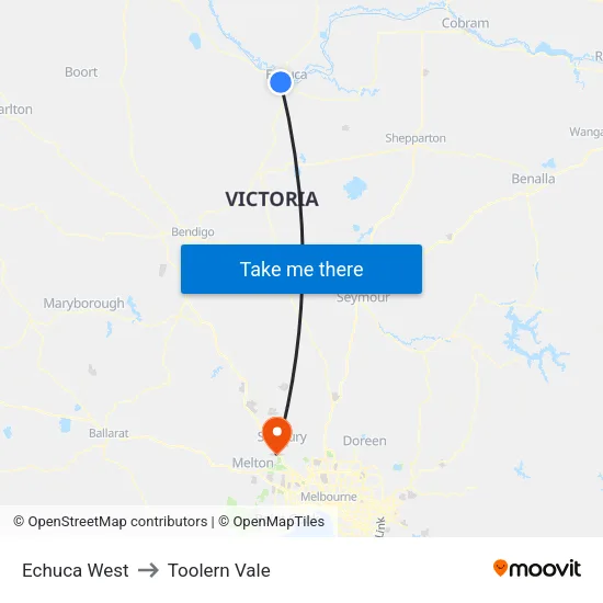 Echuca West to Toolern Vale map