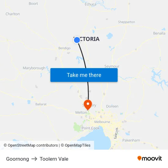 Goornong to Toolern Vale map