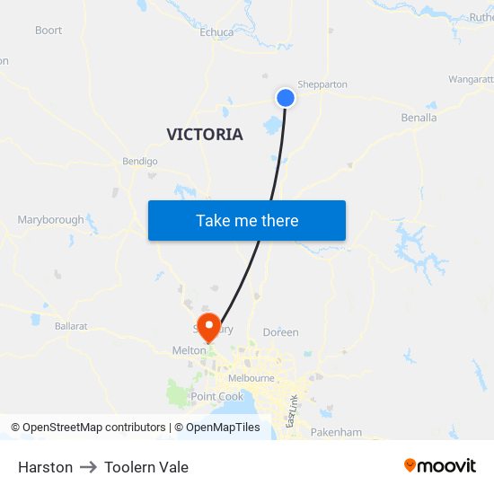 Harston to Toolern Vale map